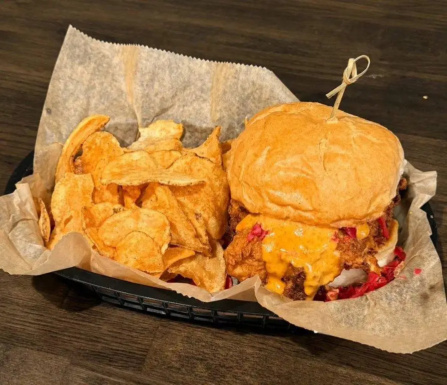 Terrestrial Brewing Company | Cleveland Craft Brewery & Dog-Friendly Taproom 10 Fried Chicken, Beet Kraut & Agave Mustard