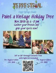 TERRESTRIAL CERAMIC VINTAGE HOLIDAY TREE EVENT FLYER